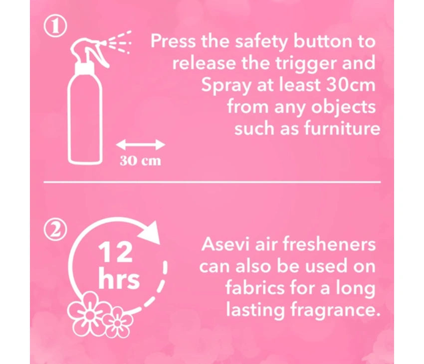 Asevi Air and Fabric Freshener Spray White Jasmine - 400ml