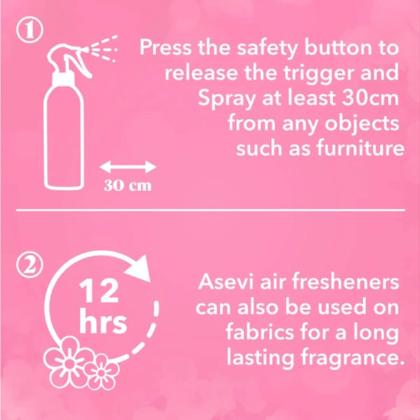 Asevi Air and Fabric Freshener Spray White Jasmine - 400ml