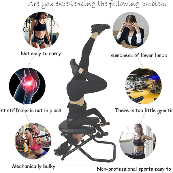 Yoga Headstand Bench with Handled Resistance Bands -Inversion