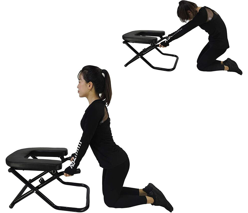 Yoga Headstand Bench with Handled Resistance Bands -Inversion Chair for Workout