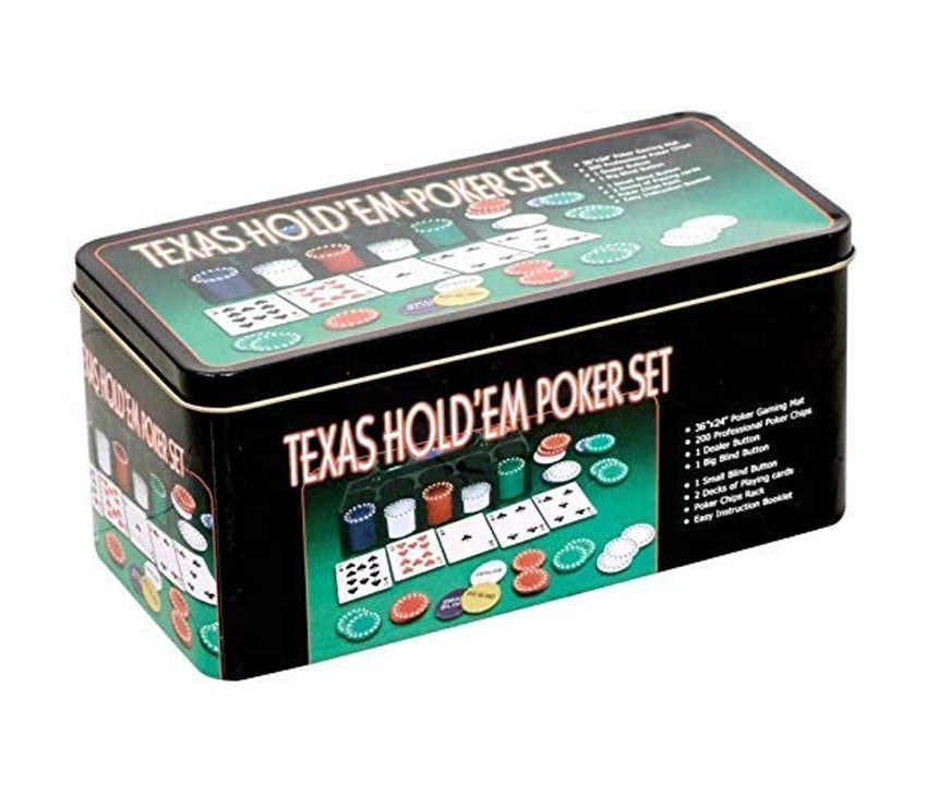 Professional Texas hold'em  Poker Set With 200 Chips & 2 Sets Of Cards