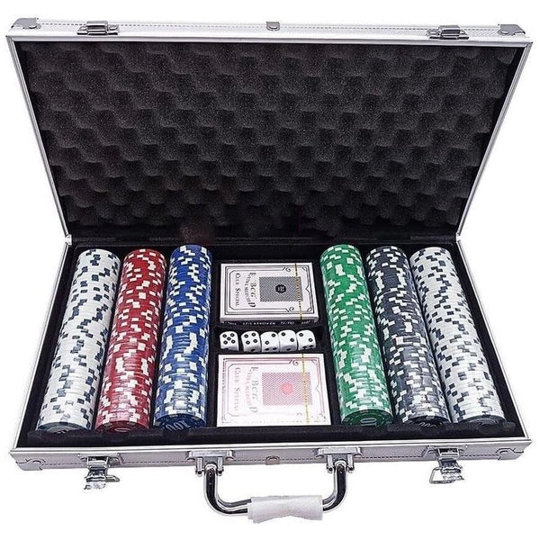 Casino Poker Set-300 Chips in a Robust Aluminum Carry Case