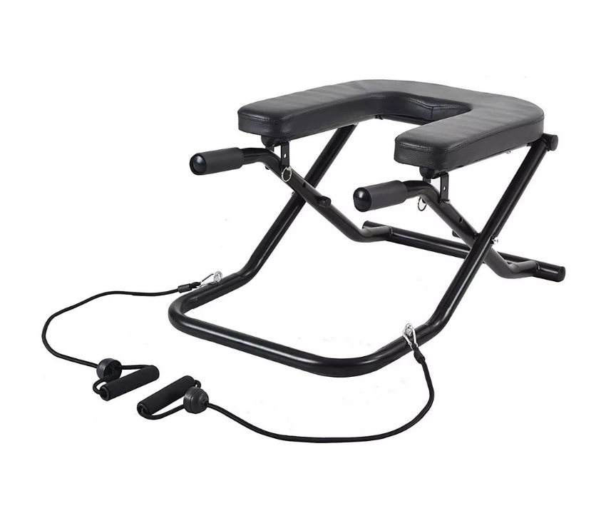 Yoga Headstand Bench with Handled Resistance Bands -Inversion Chair for Workout