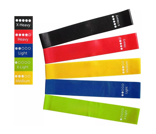 Exercise Resistance Bands-Set of 5, Ideal For  Chest Expanding, Arm & Leg Exercises, & Yoga