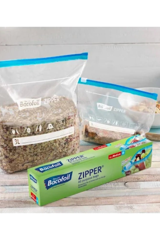 Bacofoil Zipper Bags 3L - All Purpose, 12 Pack