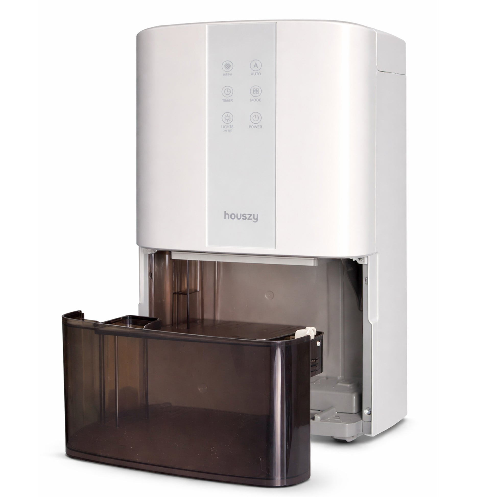 Semiconductor Dehumidifier, 2200ml Tank, 500±30ml/Day, 3 Modes, Humidity Display, Timer, Auto-Defrost, Carbon Filter + UVA + Negative Ions, 7 Lights