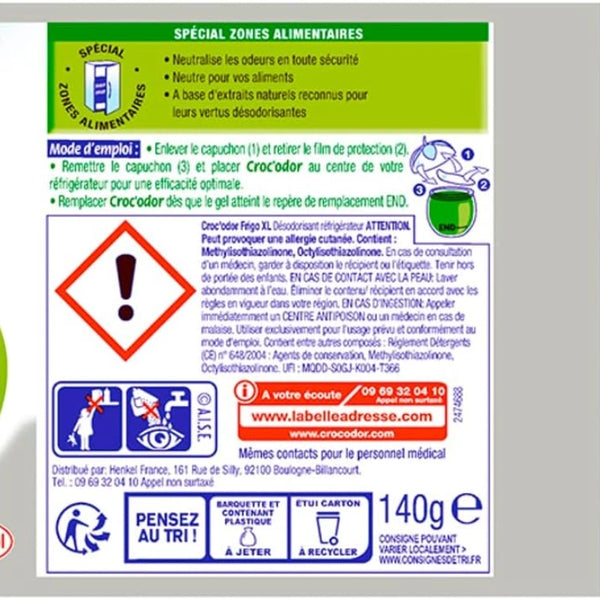 Croc'Odor Fridge Deodoriser for XL Fridges - 140g