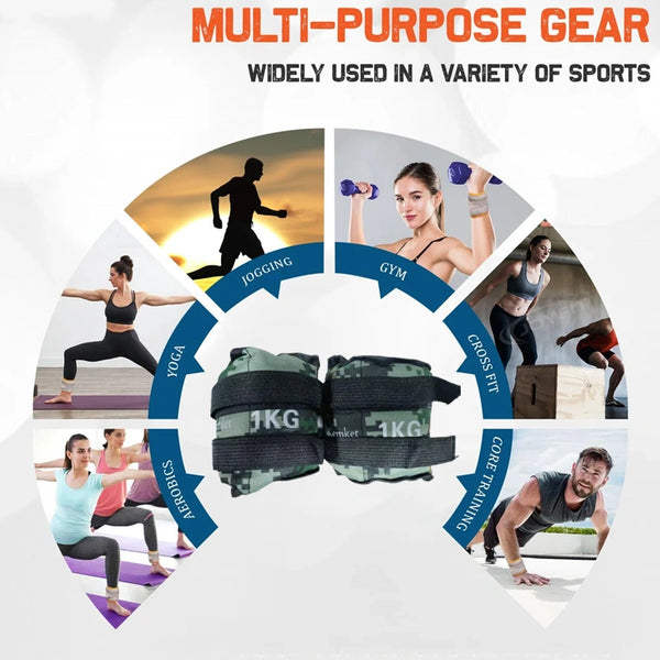Camouflage Ankle & Wrist Weight Straps for Exercise - Strength Training