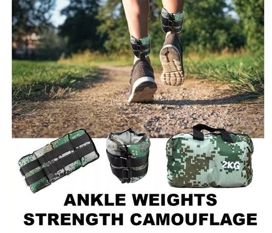 Ankle Wrist Leg Weight Straps Camouflage Running Exercise Strength Fitness Bag