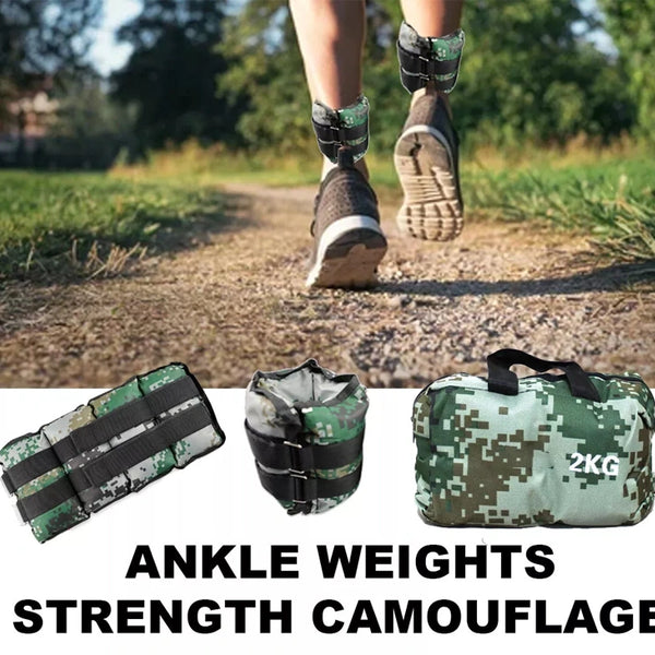 Ankle Wrist Leg Weight Straps Camouflage Running Exercise Strength Fitness Bag