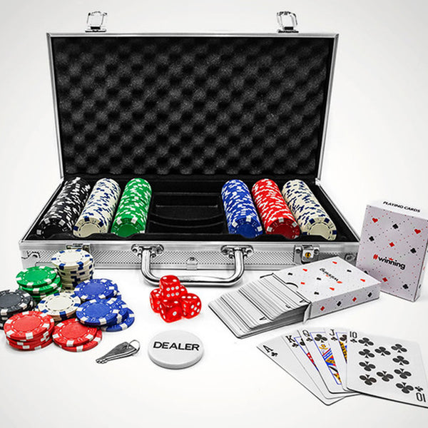Casino Poker Set-300 Chips in a Robust Aluminum Carry Case