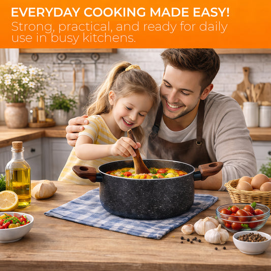 10-Piece Cookware Set | Non-Stick Granite Pots & Pans with Lids – Houszy