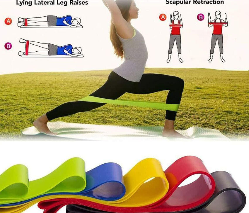 Exercise Resistance Bands-Set of 5, Ideal For  Chest Expanding, Arm & Leg Exercises, & Yoga