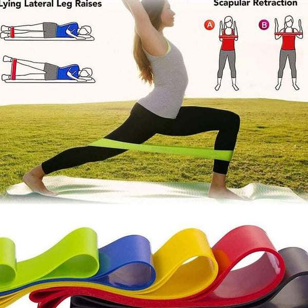 Exercise Resistance Bands-Set of 5, Ideal For  Chest Expanding, Arm & Leg Exercises, & Yoga