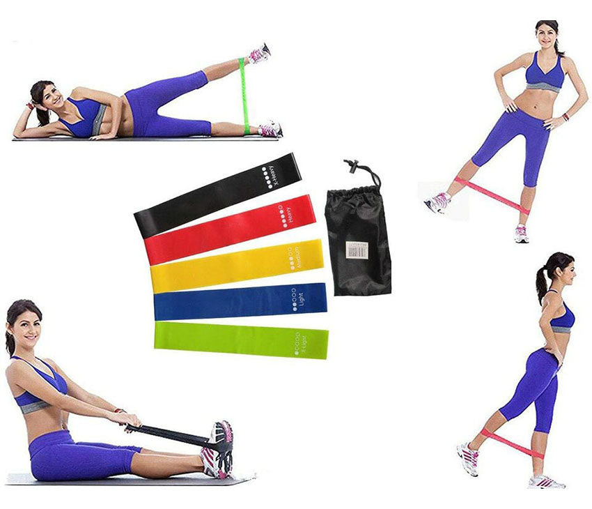 Exercise Resistance Bands-Set of 5, Ideal For  Chest Expanding, Arm & Leg Exercises, & Yoga