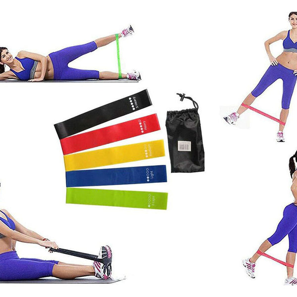 Exercise Resistance Bands-Set of 5, Ideal For  Chest Expanding, Arm & Leg Exercises, & Yoga