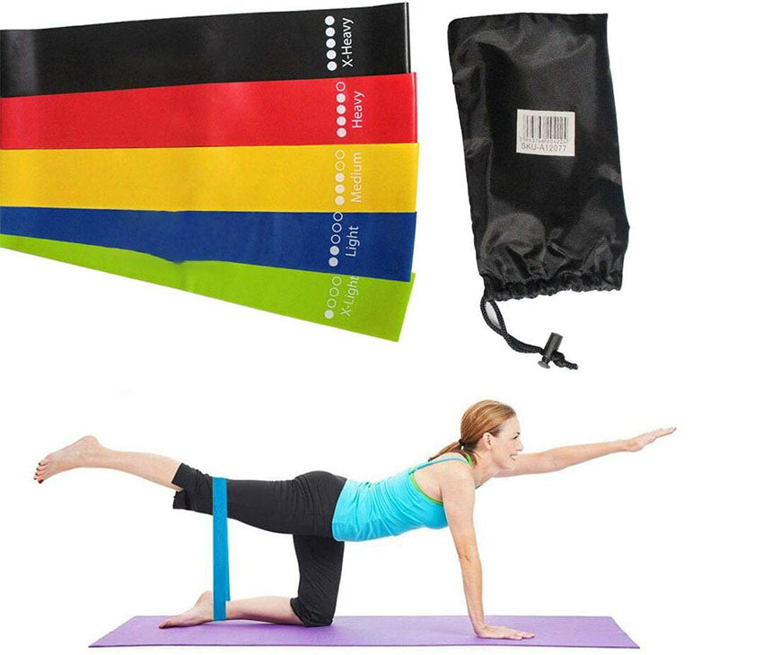 Exercise Resistance Bands-Set of 5, Ideal For  Chest Expanding, Arm & Leg Exercises, & Yoga