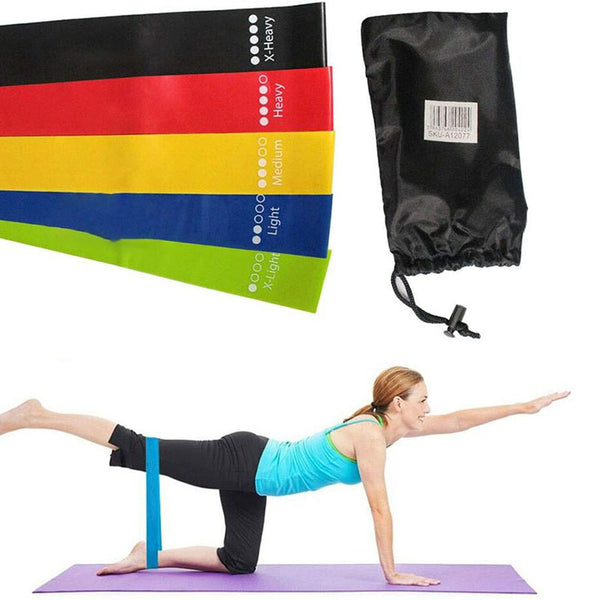 Exercise Resistance Bands-Set of 5, Ideal For  Chest Expanding, Arm & Leg Exercises, & Yoga