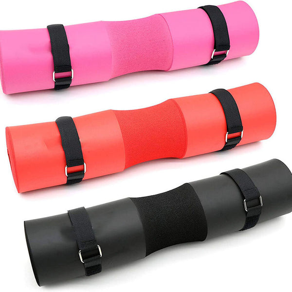Barbell Pad for Neck & Shoulder Pressure Relief - Lower Back Support (Pink/Red/Black)