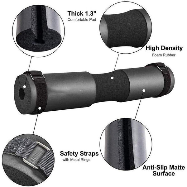 Barbell Pad for Neck & Shoulder Pressure Relief - Lower Back Support (Pink/Red/Black)