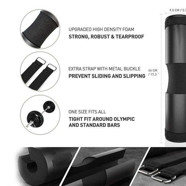 Barbell Pad for Neck & Shoulder Pressure Relief - Lower Back Support (Pink/Red/Black)