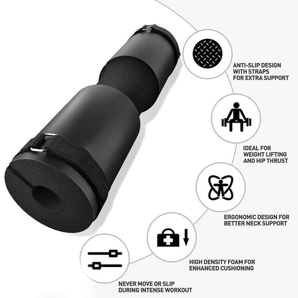 Barbell Pad for Neck & Shoulder Pressure Relief - Lower Back Support (Pink/Red/Black)