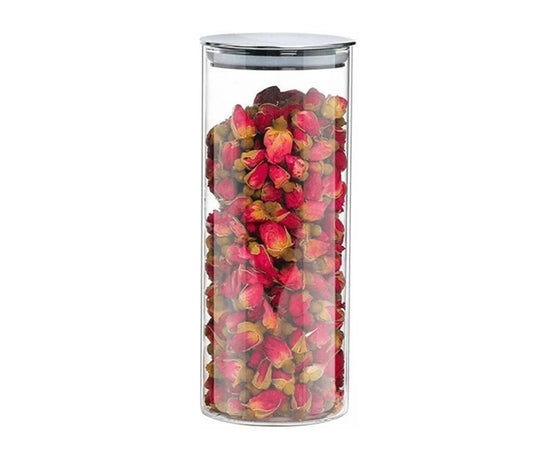 Borosilicate Glass Storage Jar With Stainless Steel Lid-1000ml