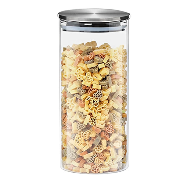 Borosilicate Glass Storage Jar With Stainless Steel Lid - 1400ml