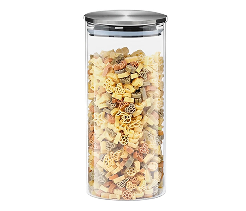 Borosilicate Glass Storage Jar With Stainless Steel Lid-1400ml