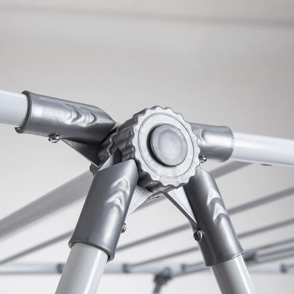 21-Rail Foldable Clothes Drying Rack with Adjustable Wings, Suitable for Indoor & Outdoor Use (White & Grey)-Houszy