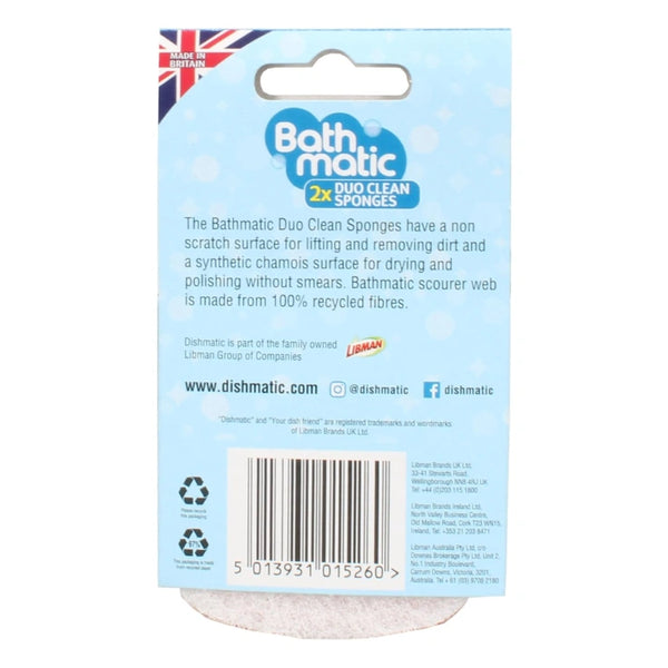 Dishmatic Bathmatic Clean Sponges Duo - Dual Cleaning Sponges