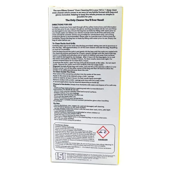 Elbow Grease Oven Cleaning Kit - Powerful 500ml Cleaner