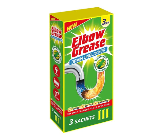 Elbow Grease Drain Unblocker - 3 Pack Yellow