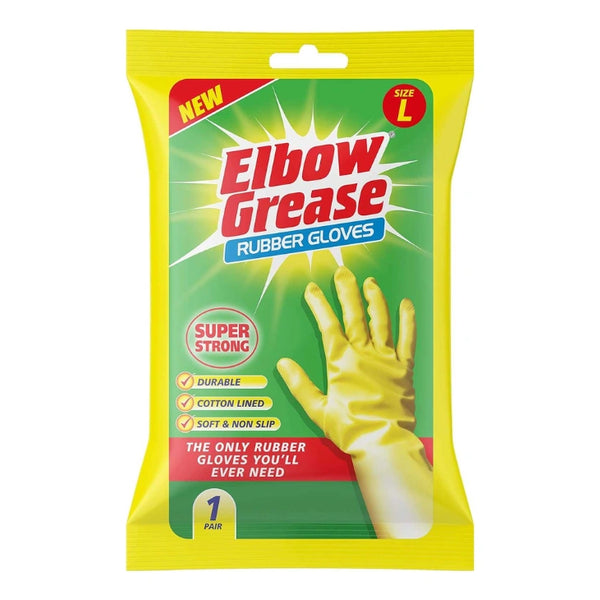 Elbow Grease Rubber Gloves - Super Strong & Durable (Large/Medium)