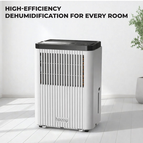 12L/Day Dehumidifier for Home Damp, 2.5L Tank, Digital Humidity Display, 1–24H Timer, R290 Compressor, Auto Defrost, Child Lock, Continuous Drainage, Carbon Filter, Handle & Casters