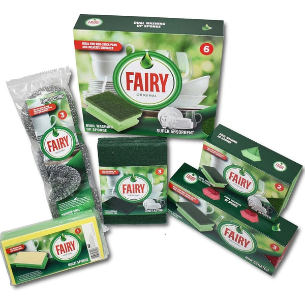 Fairy Platinum Dual Scourer Grey - 2pk
