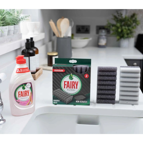 Fairy Platinum Dual Scourer Grey - 2pk
