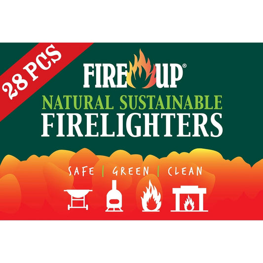 FIRE UP Natural Sustainable BBQ Firelighters Box of 28