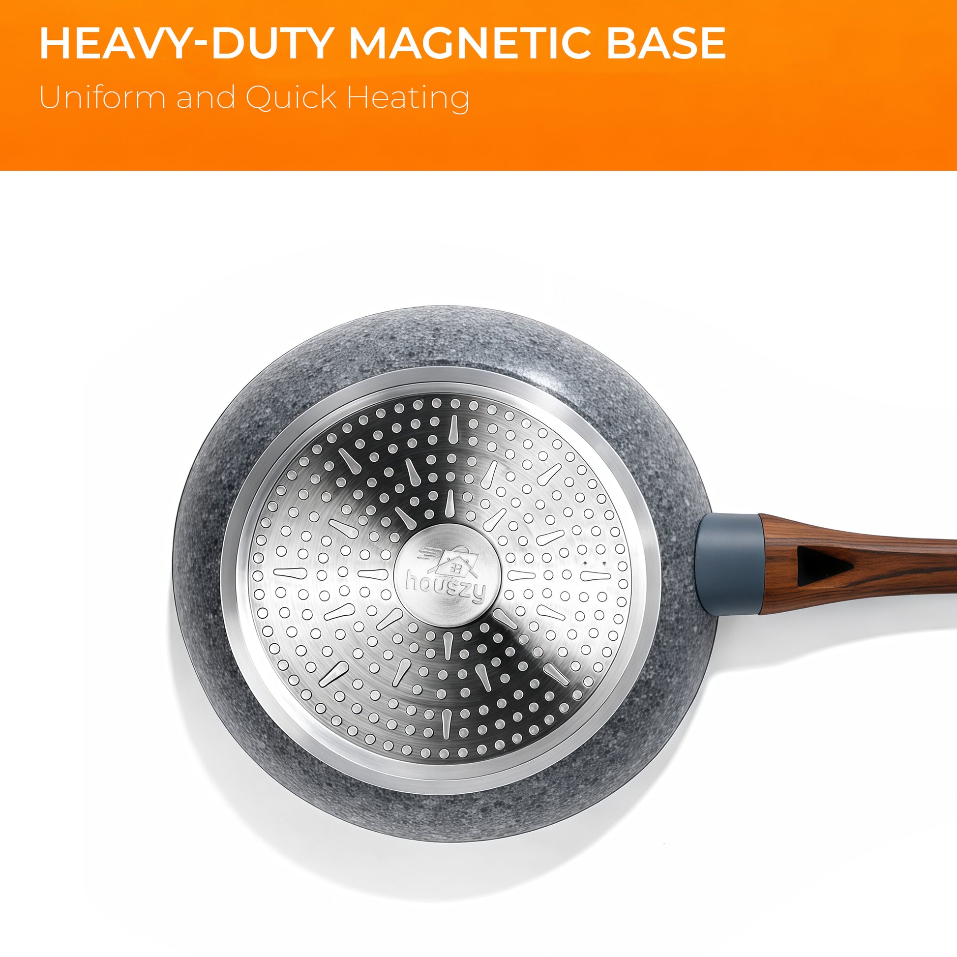 Non-Stick Frying Pan 24 cm Granite Coating & Induction Safe – Houszy