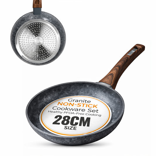 28cm Non-Stick Frying Pan | Granite Coated, Lightweight & Durable – Houszy
