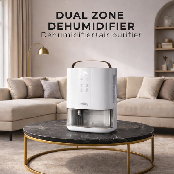 Semiconductor Dehumidifier, 2200ml Tank, 500±30ml/Day, 3 Modes, Humidity Display, Timer, Auto-Defrost, Carbon Filter + UVA + Negative Ions, 7 Lights