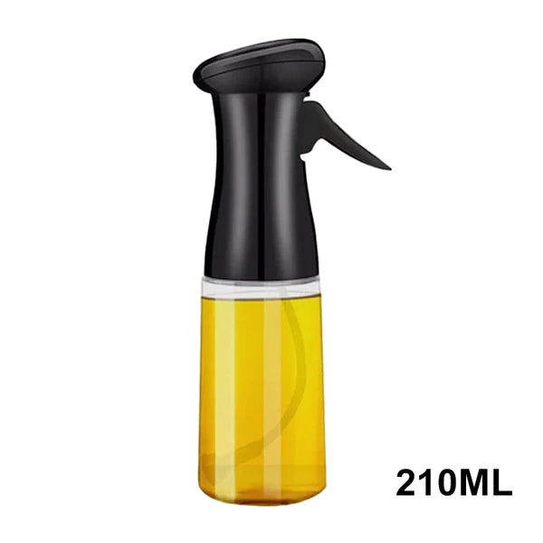 Plastic Oil Spray Mist Bottle for Air Fryer, Salad, Baking, BBQ, Frying (Black/210 ml)