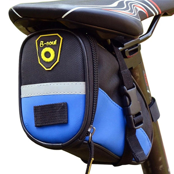 Bicycle Saddle Pouch - Bike Tail Rear Seat Bag for Cycling, Blue