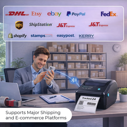 ICD-410 Desktop USB & Bluetooth Barcode Printer, 203 dpi Direct Thermal, 152 mm/s, Max 108 mm Print Width, TSPL