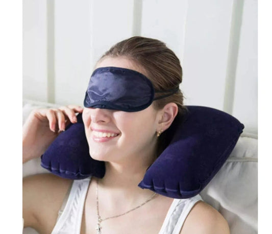 Inflatable Travel Neck Pillow U Shaped For Flight Travel Office Plane Head Rest