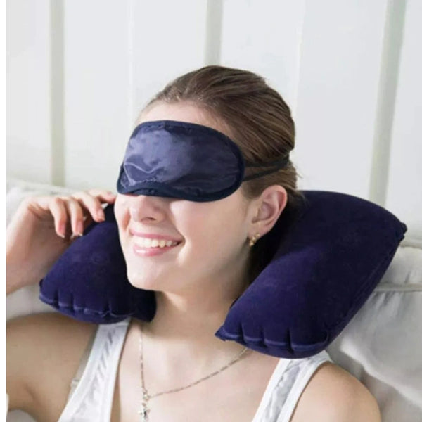 Inflatable Travel Neck Pillow U Shaped For Flight Travel Office Plane Head Rest