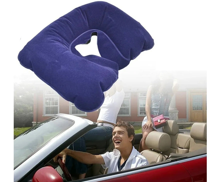 Inflatable Travel Neck Pillow U Shaped For Flight Travel Office Plane Head Rest