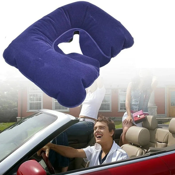 Inflatable Travel Neck Pillow U Shaped For Flight Travel Office Plane Head Rest