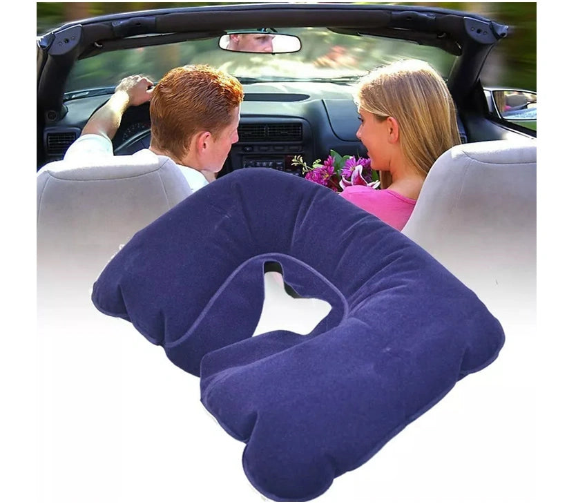 Inflatable Travel Neck Pillow U Shaped For Flight Travel Office Plane Head Rest