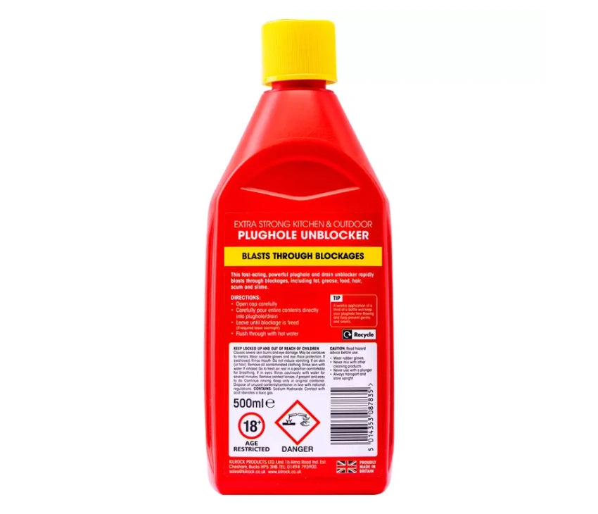 Kilrock Kil-Block Plughole and Drain Unblocker - 500ml